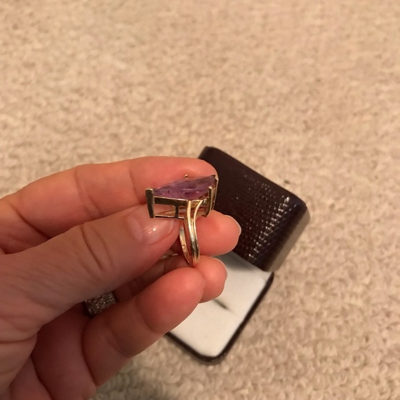 Amethyst fantasy ring 14k setting/ with Diamond accents - Picture 2 of 14